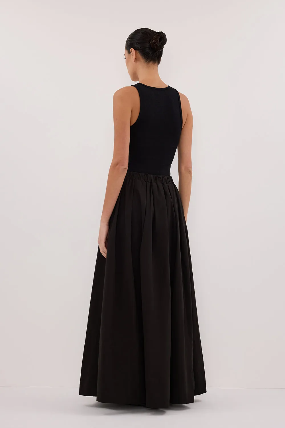 Dissh CONAGH BLACK POPLIN MIDI SKIRT