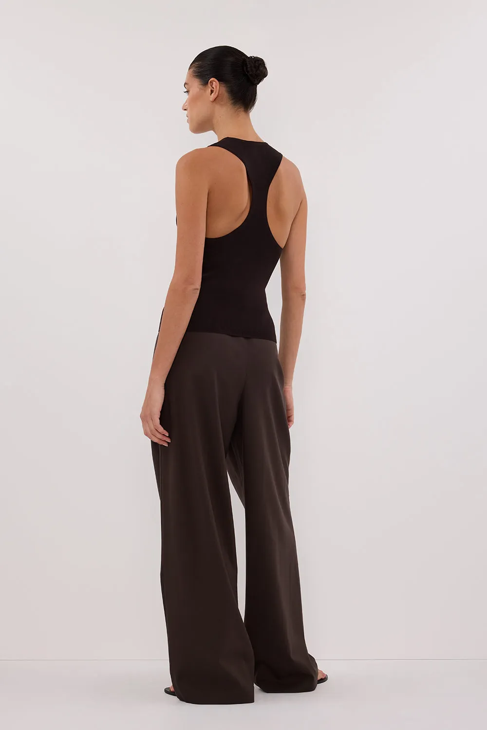 Dissh DEVIN BITTER CHOC RACER KNIT TANK