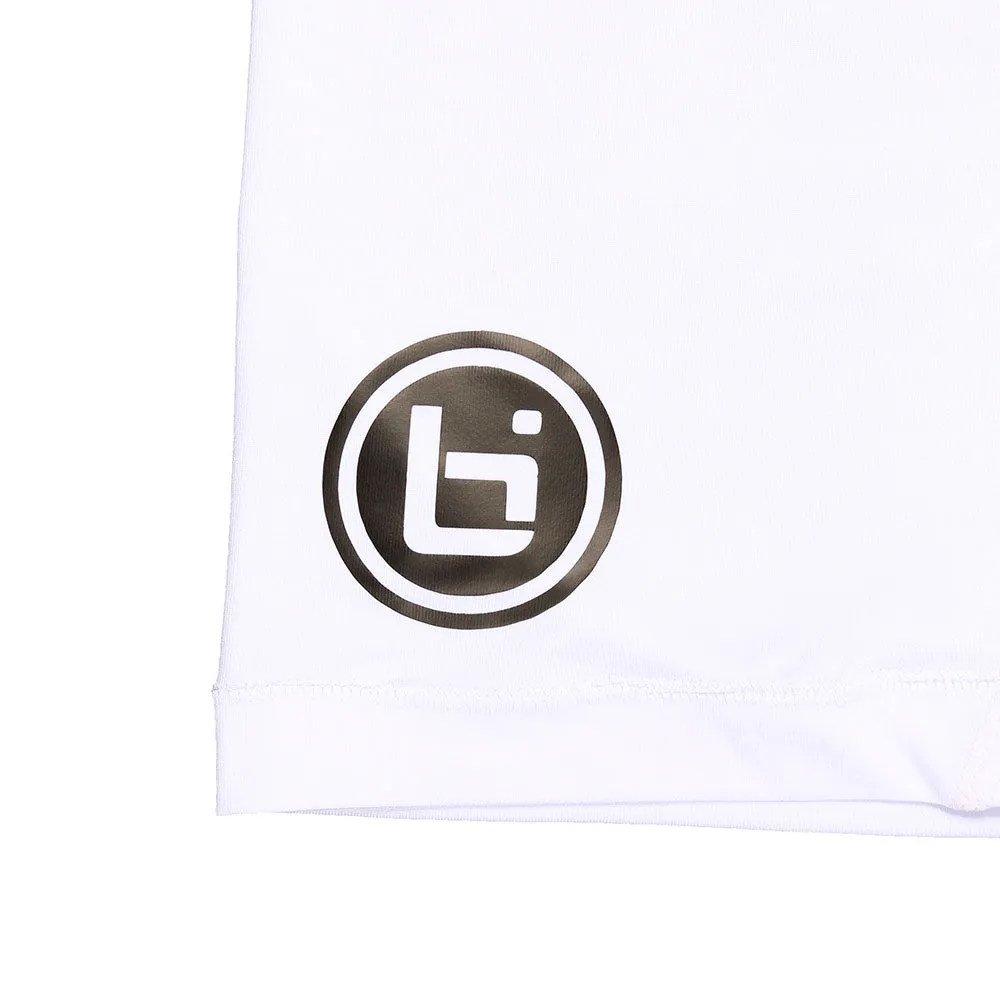 DN1 One Leg Compression Tights in White Ballislife