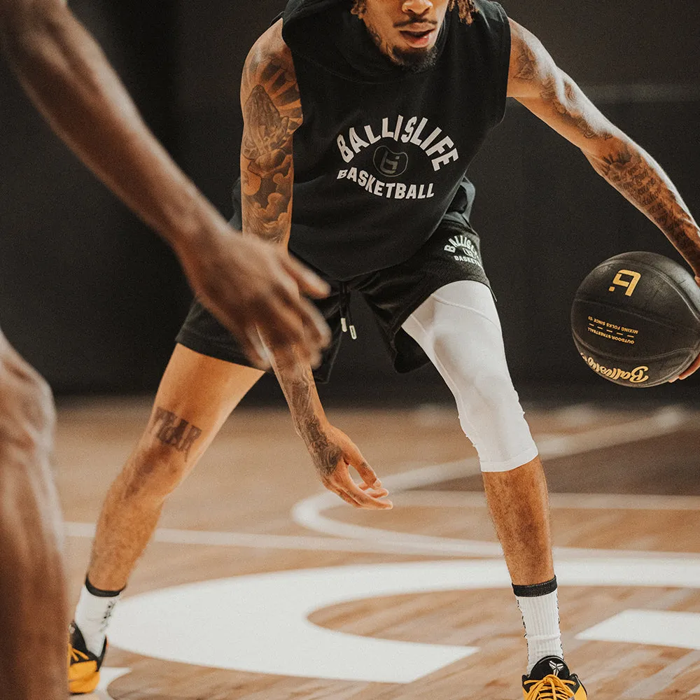 DN1 One Leg Compression Tights in White Ballislife