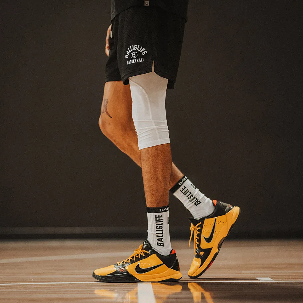 DN1 One Leg Compression Tights in White Ballislife