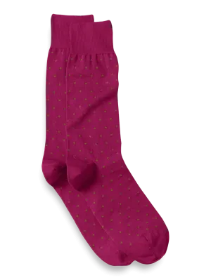 Dot Cotton Blend Sock - Berry Multi