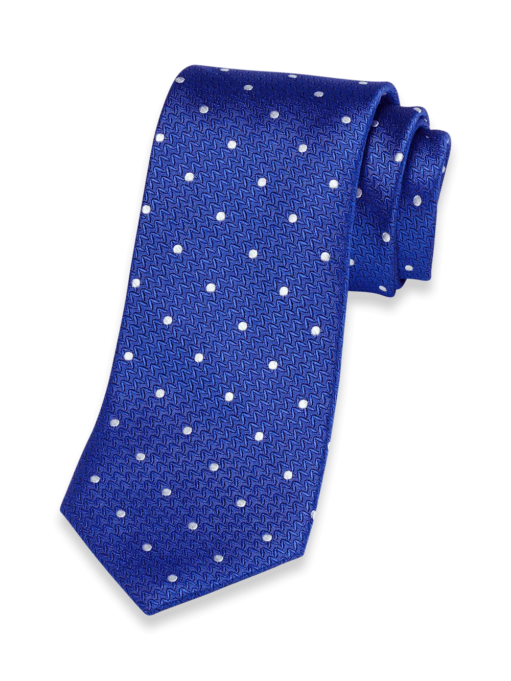 Dot Woven Silk Tie - Blue