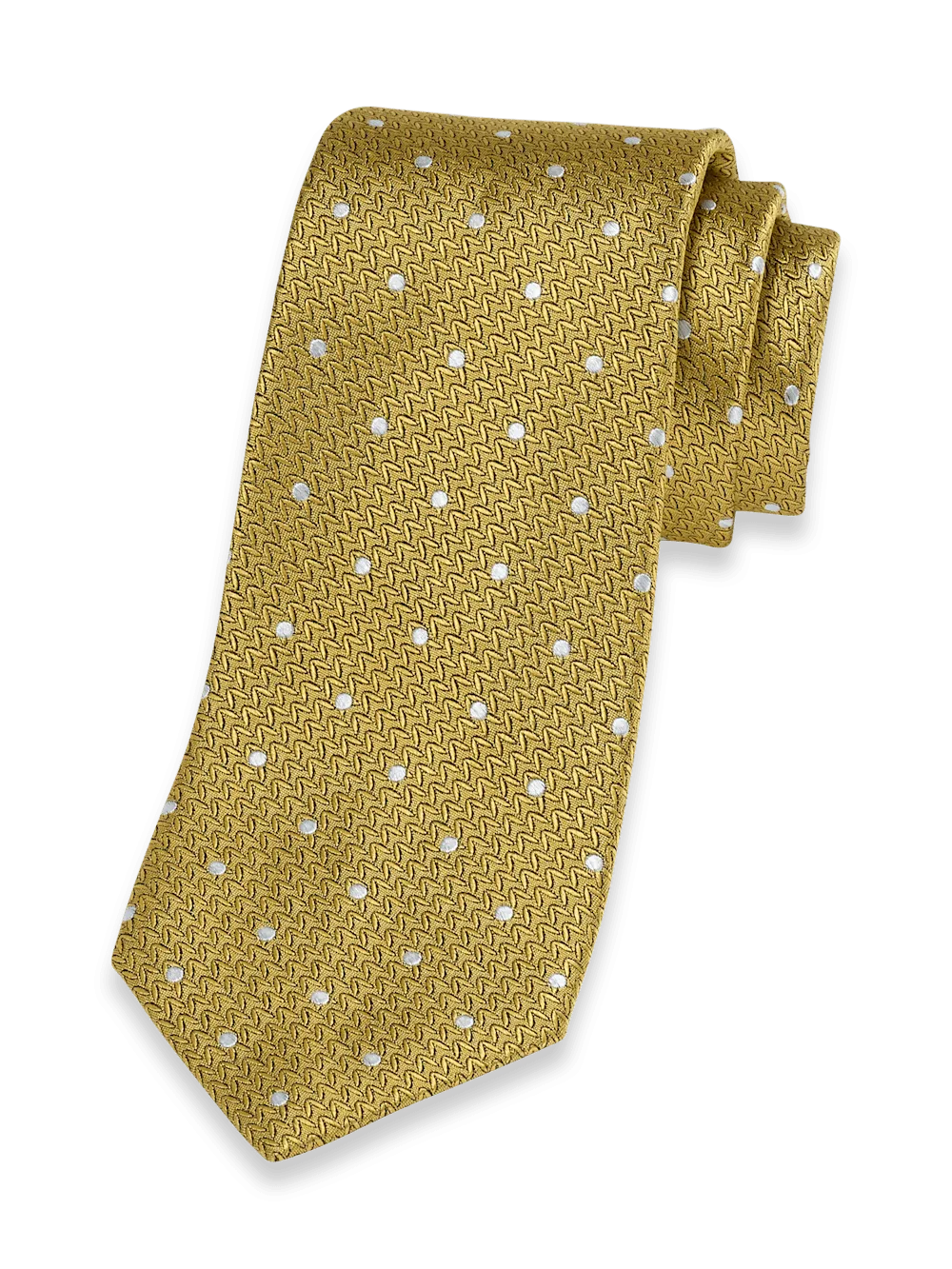 Dot Woven Silk Tie - Gold