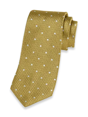 Dot Woven Silk Tie - Gold