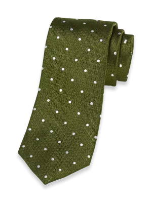 Dot Woven Silk Tie - Green