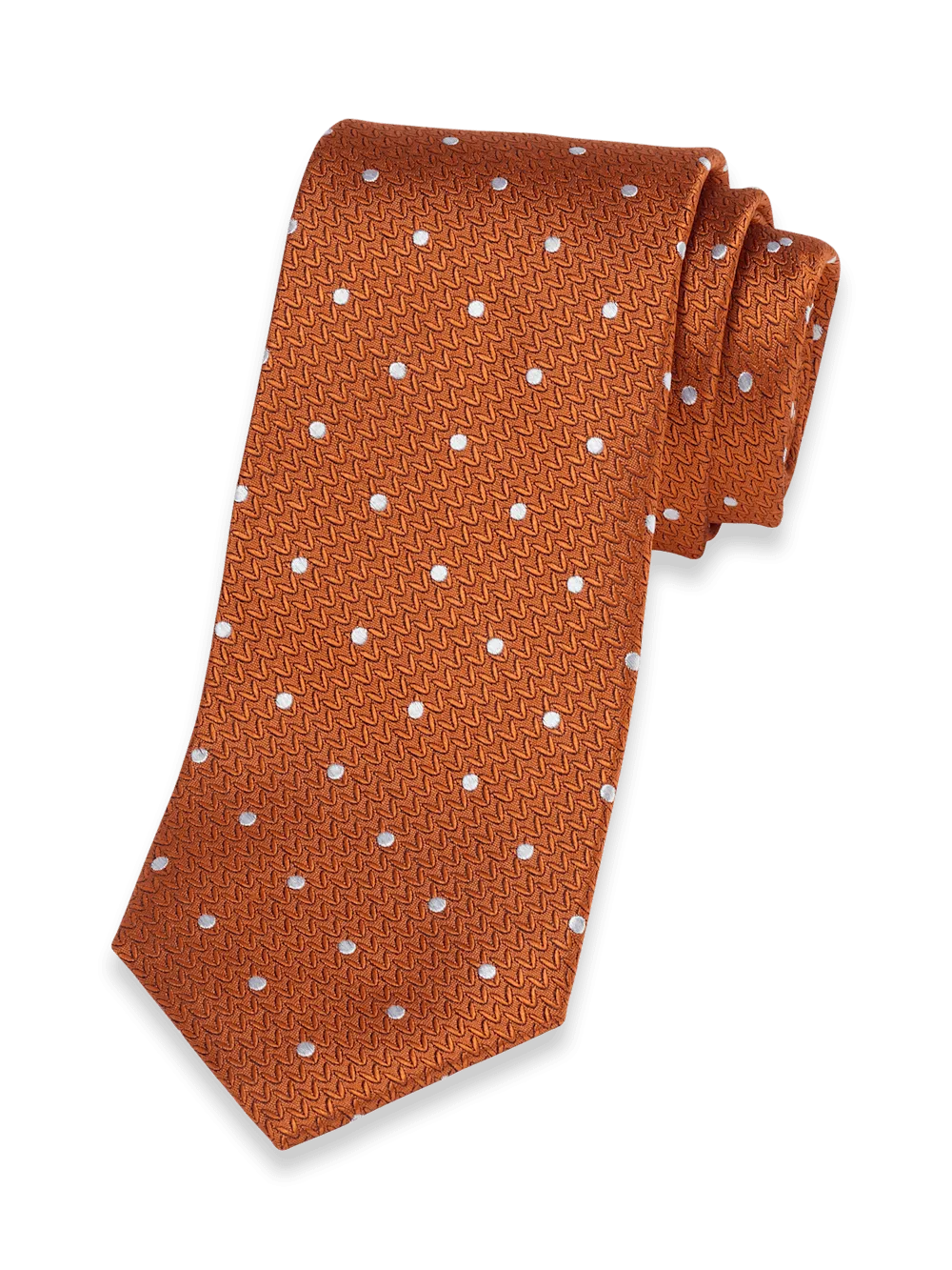 Dot Woven Silk Tie - Orange