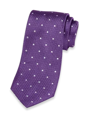 Dot Woven Silk Tie - Purple