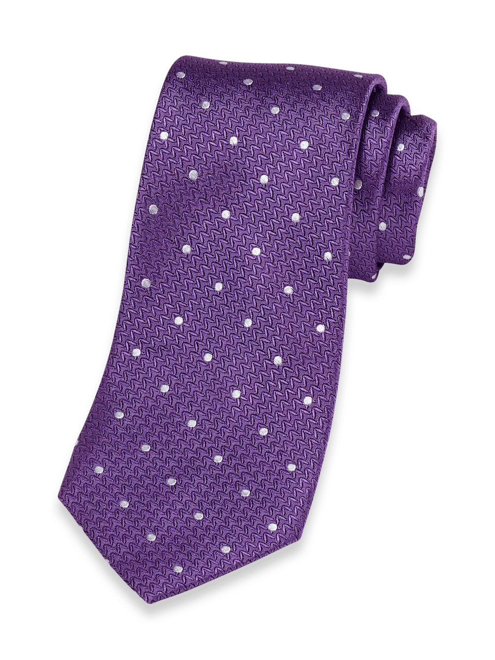 Dot Woven Silk Tie - Purple