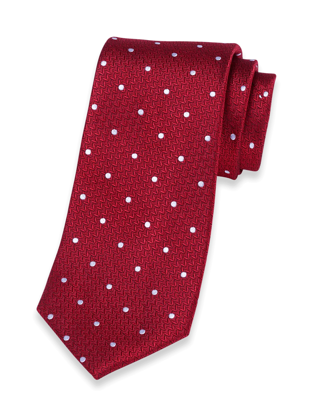 Dot Woven Silk Tie - Red