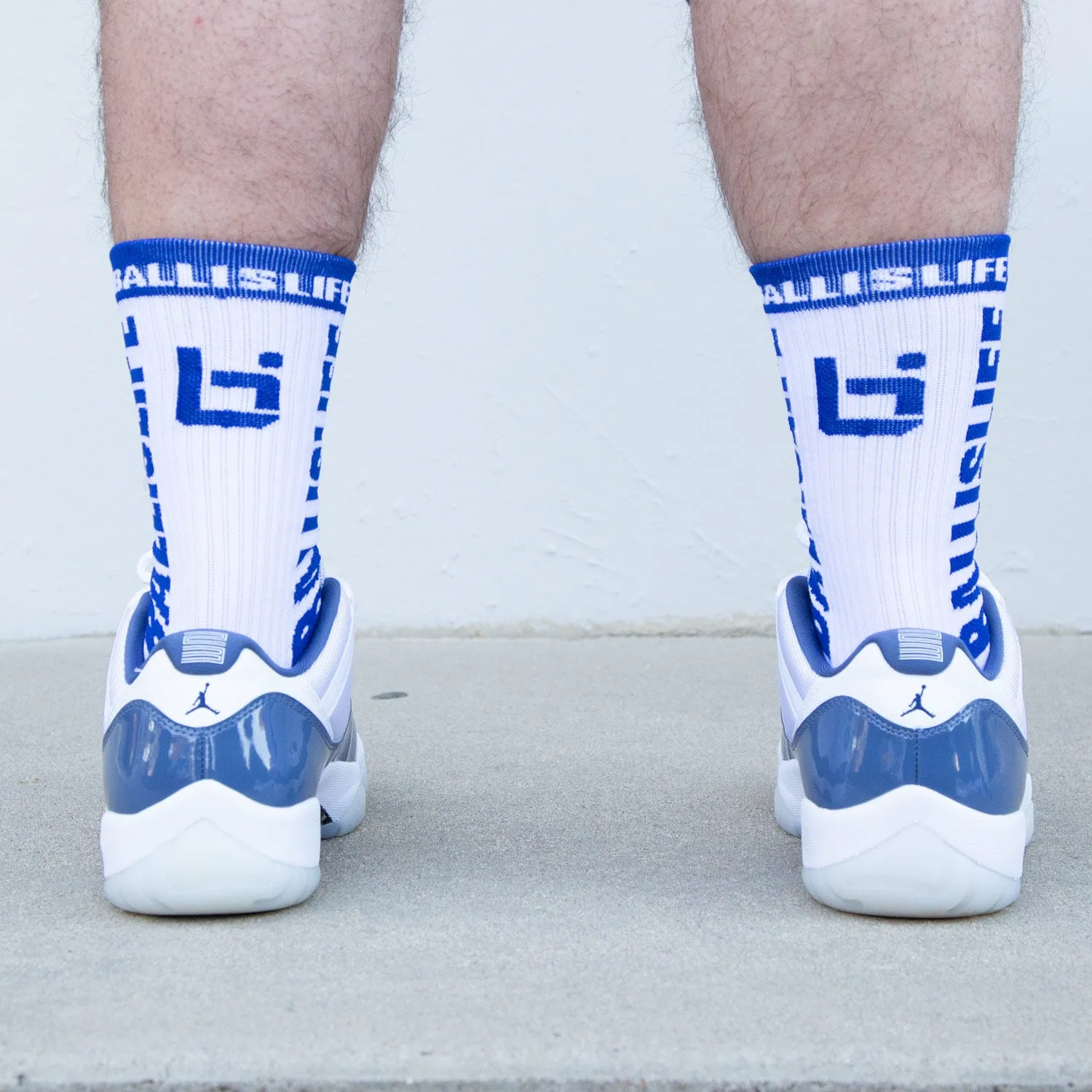 Elite Socks in White/Royal Ballislife