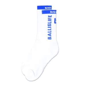 Elite Socks in White/Royal Ballislife