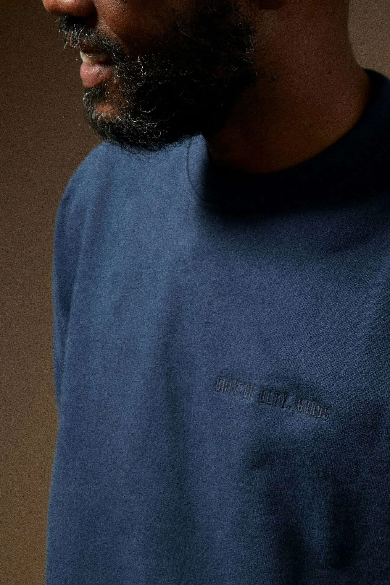 Embroidered Heavyweight Oversized Crew - Washed Navy Brixton
