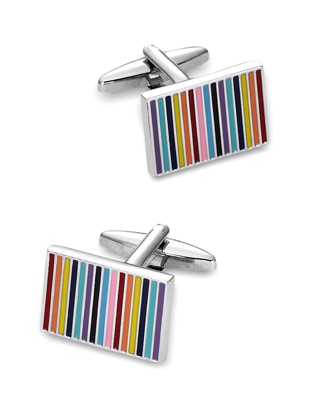 Enamel Multi Stripe Cufflinks - Multi