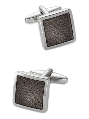 Enamel Square Cufflink - Black