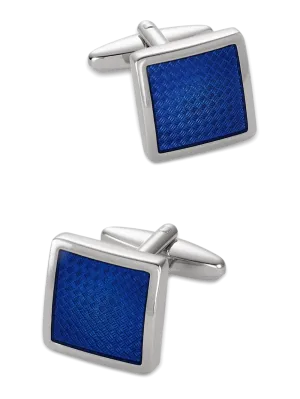 Enamel Square Cufflink - Blue