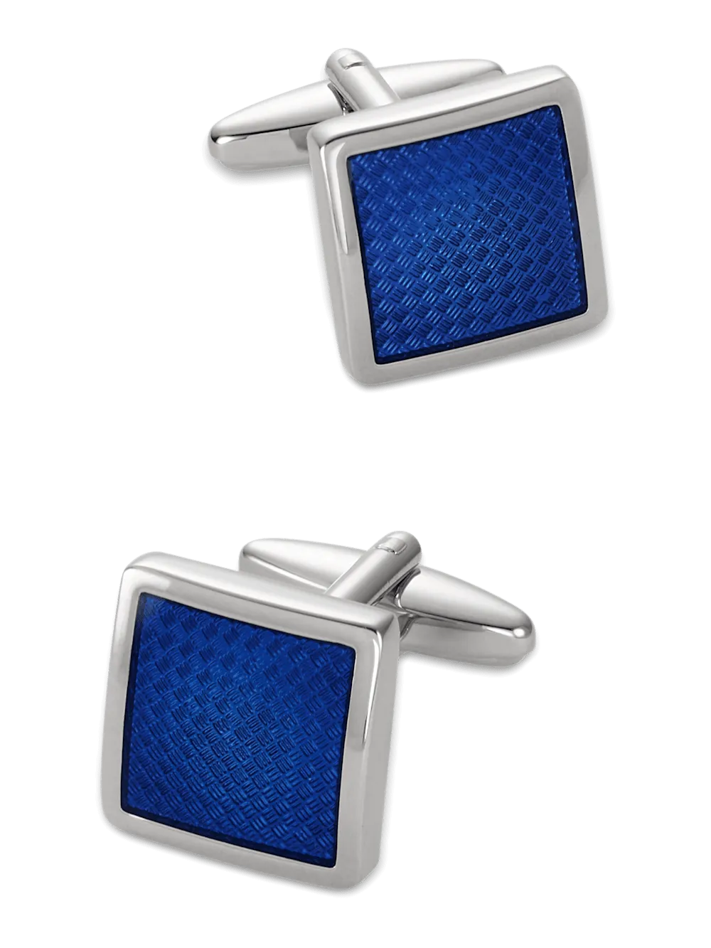 Enamel Square Cufflink - Blue