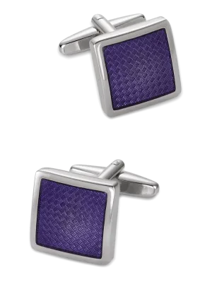 Enamel Square Cufflink - Purple