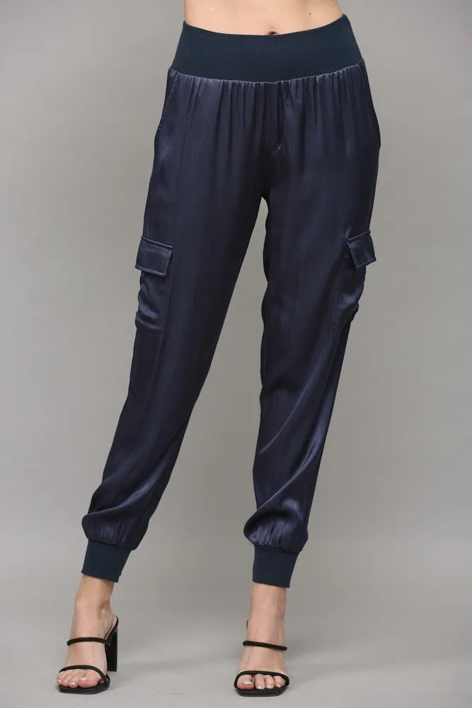 Fate Satin Cargo Jogger Pants