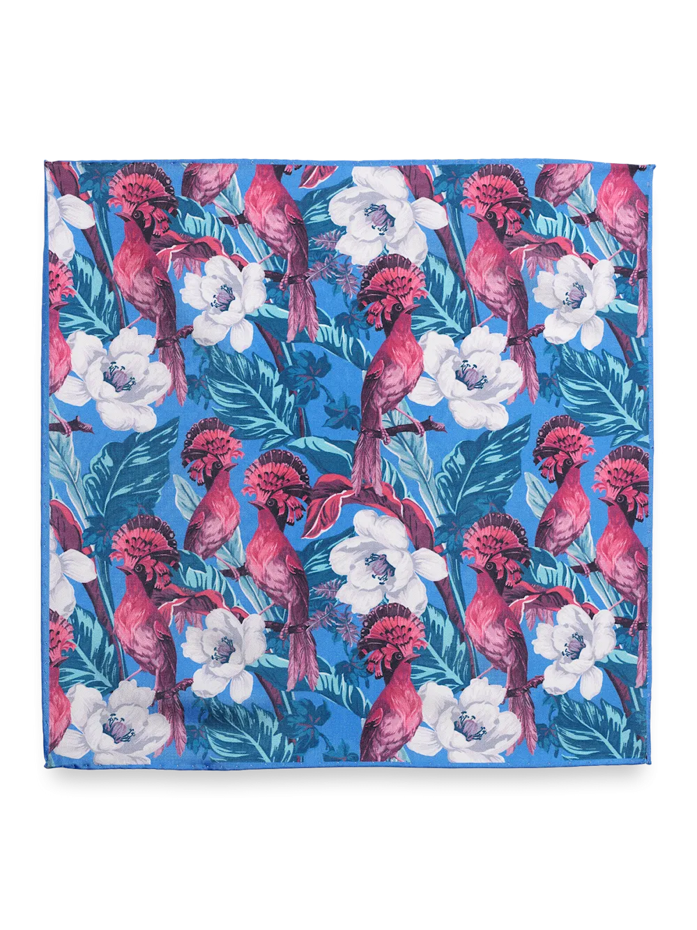 Floral Silk Pocket Square - Blue Multi