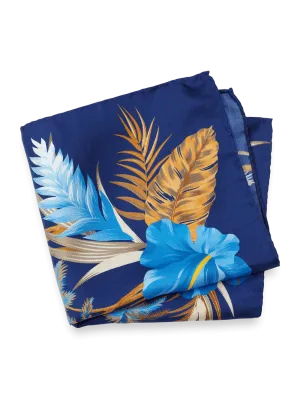 Floral Silk Pocket Square - Blue Multi