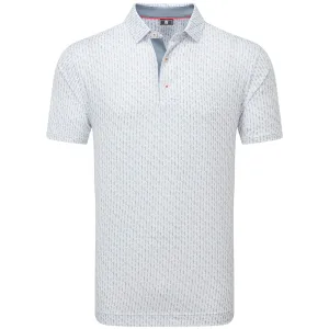 FootJoy Figure Print Lisle Polo Shirt - White/Flint