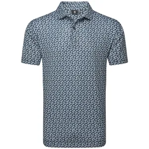 FootJoy Floral Sketch Print Lisle Polo Shirt - White/Navy