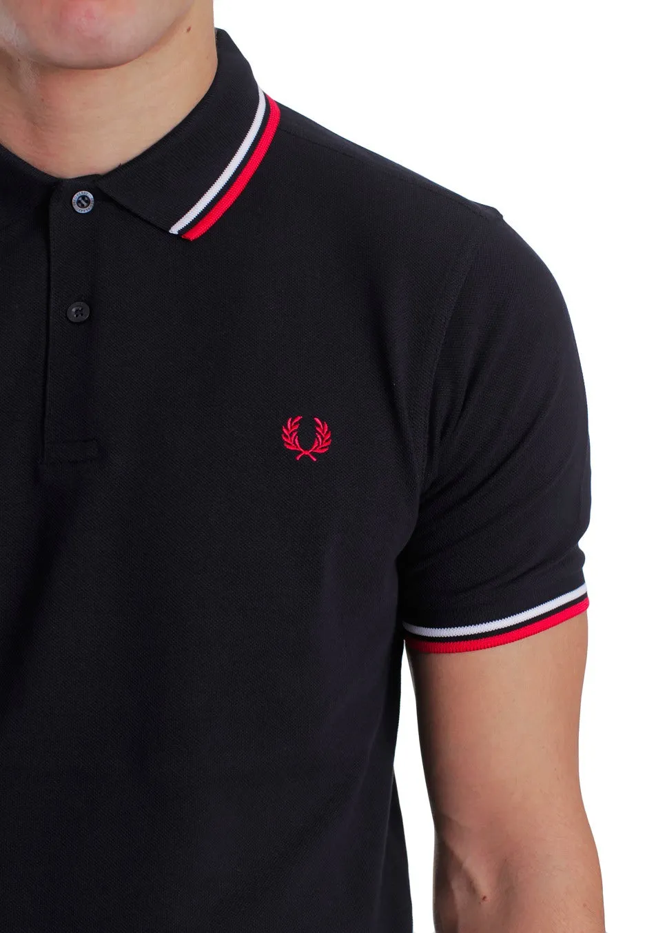Fred Perry - Slim Fit Twin Tipped Navy/White/Red Core - Polo
