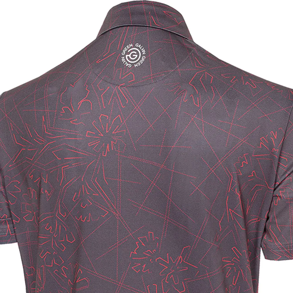 Galvin Green Maverick V8  Polo Shirt - Forged Iron/Red