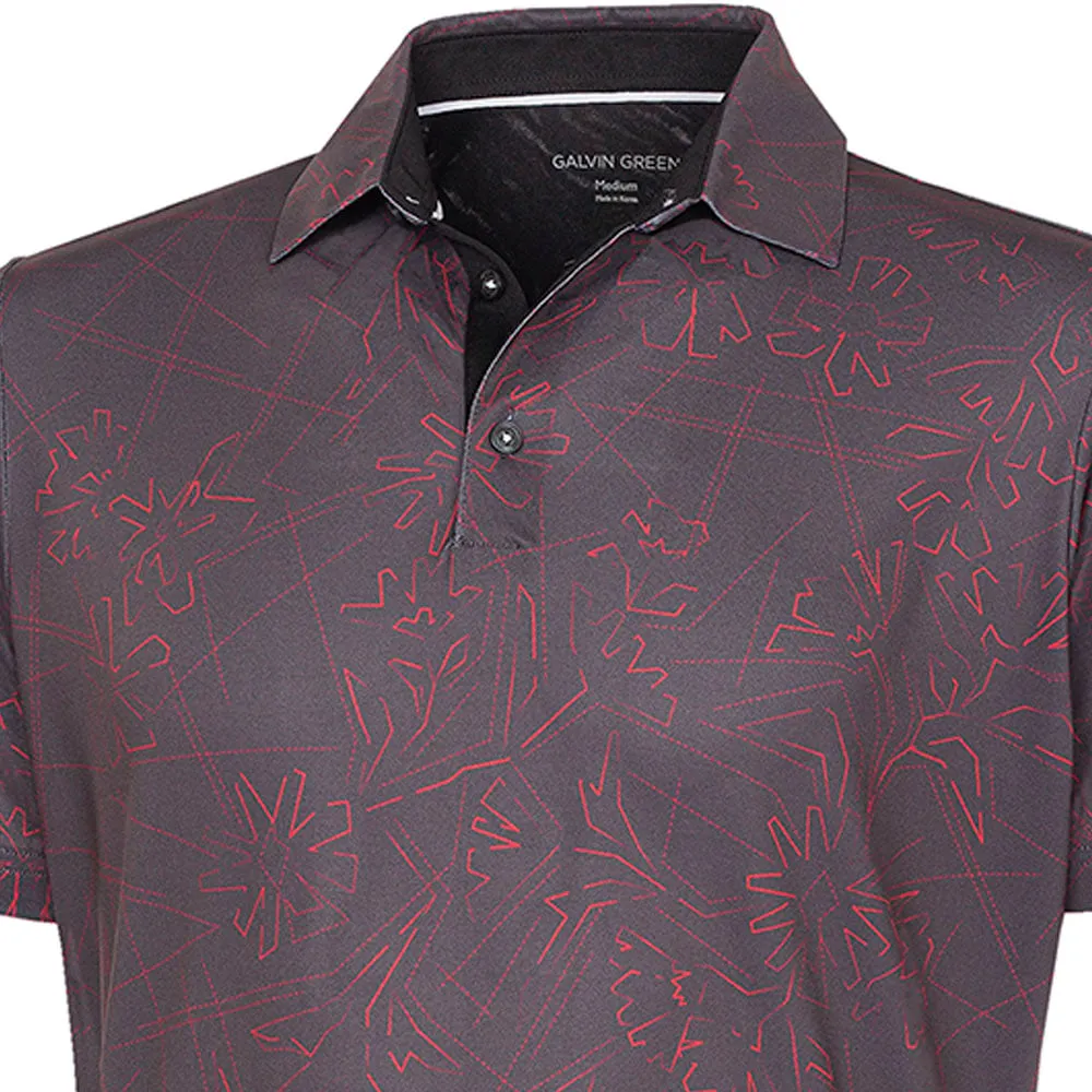 Galvin Green Maverick V8  Polo Shirt - Forged Iron/Red