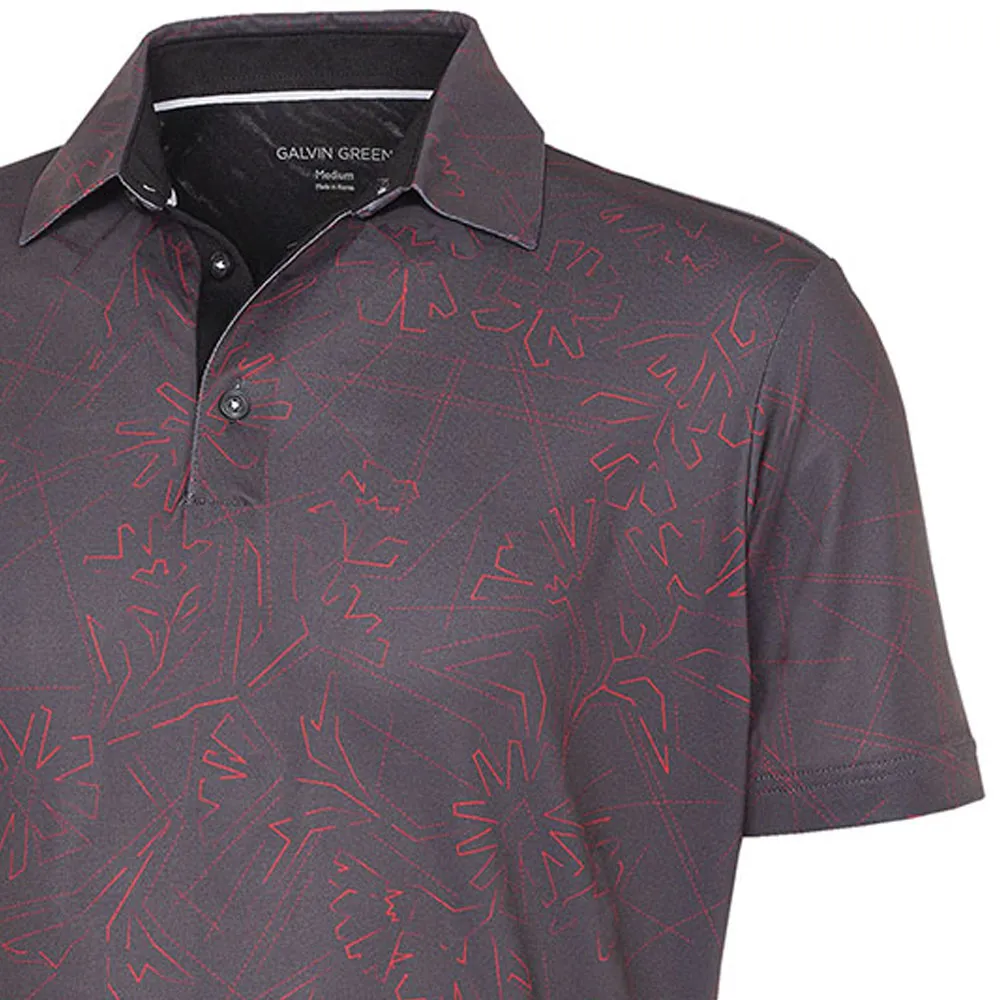 Galvin Green Maverick V8  Polo Shirt - Forged Iron/Red