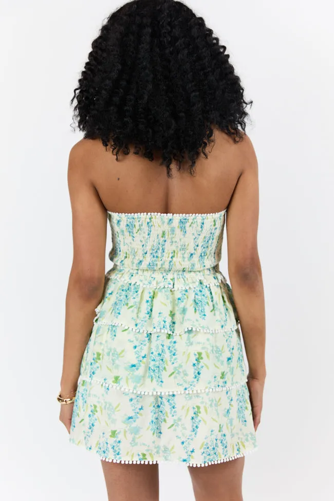 Garden Essence Multi Floral Strapless Mini Dress SALE