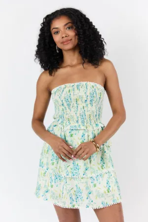 Garden Essence Multi Floral Strapless Mini Dress SALE