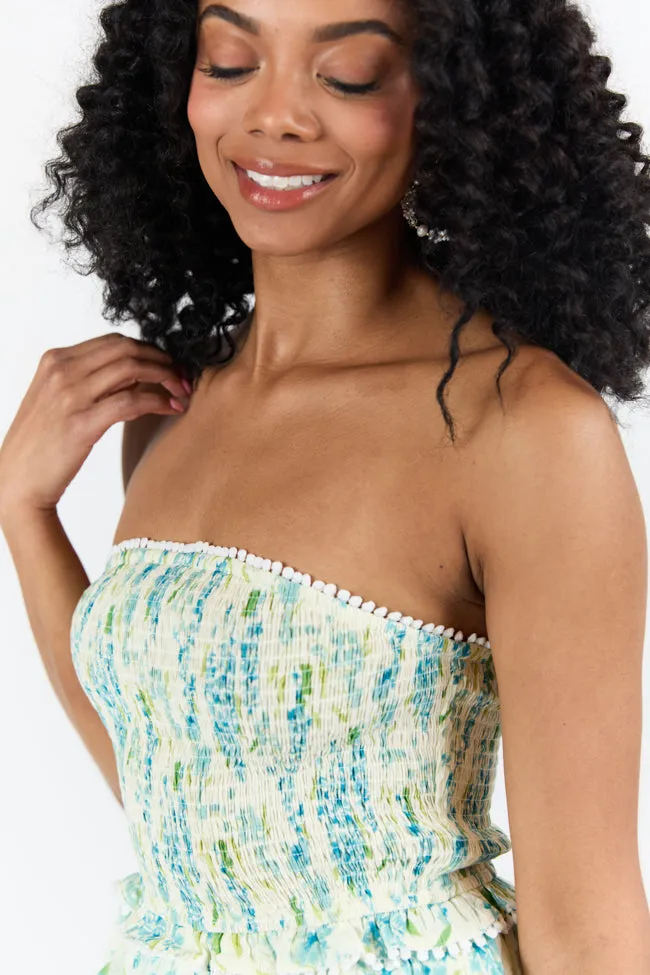 Garden Essence Multi Floral Strapless Mini Dress SALE