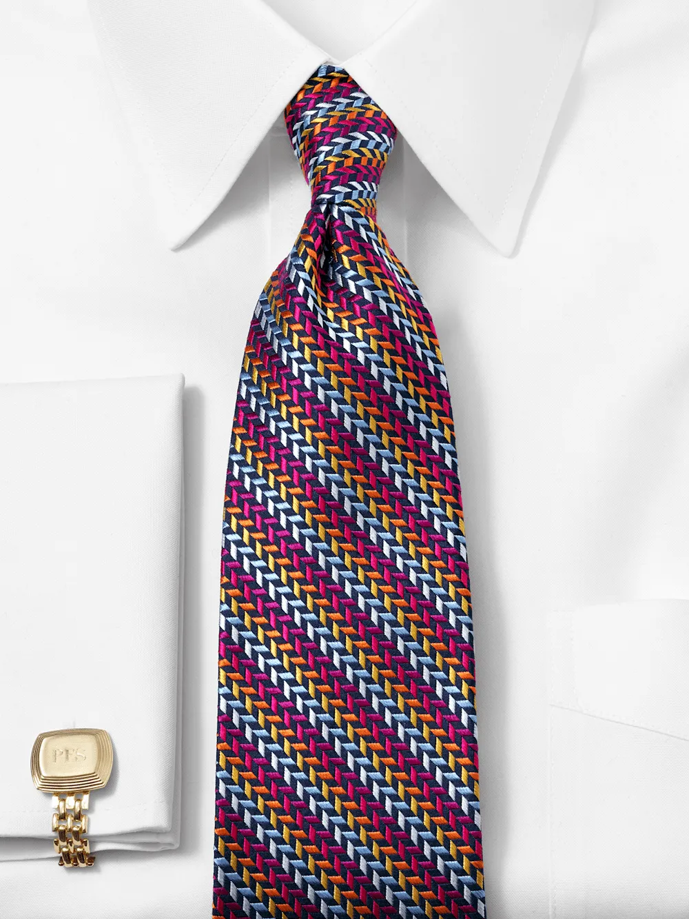 Geometric Woven Silk Tie - Multi
