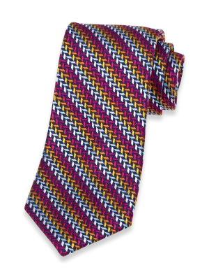 Geometric Woven Silk Tie - Multi