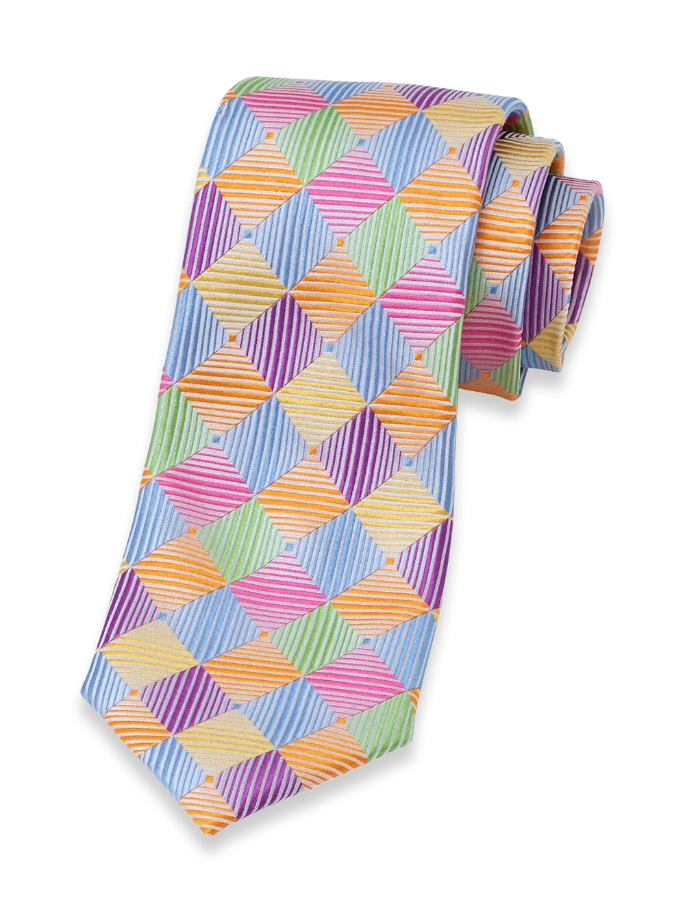 Geometric Woven Silk Tie - Multi