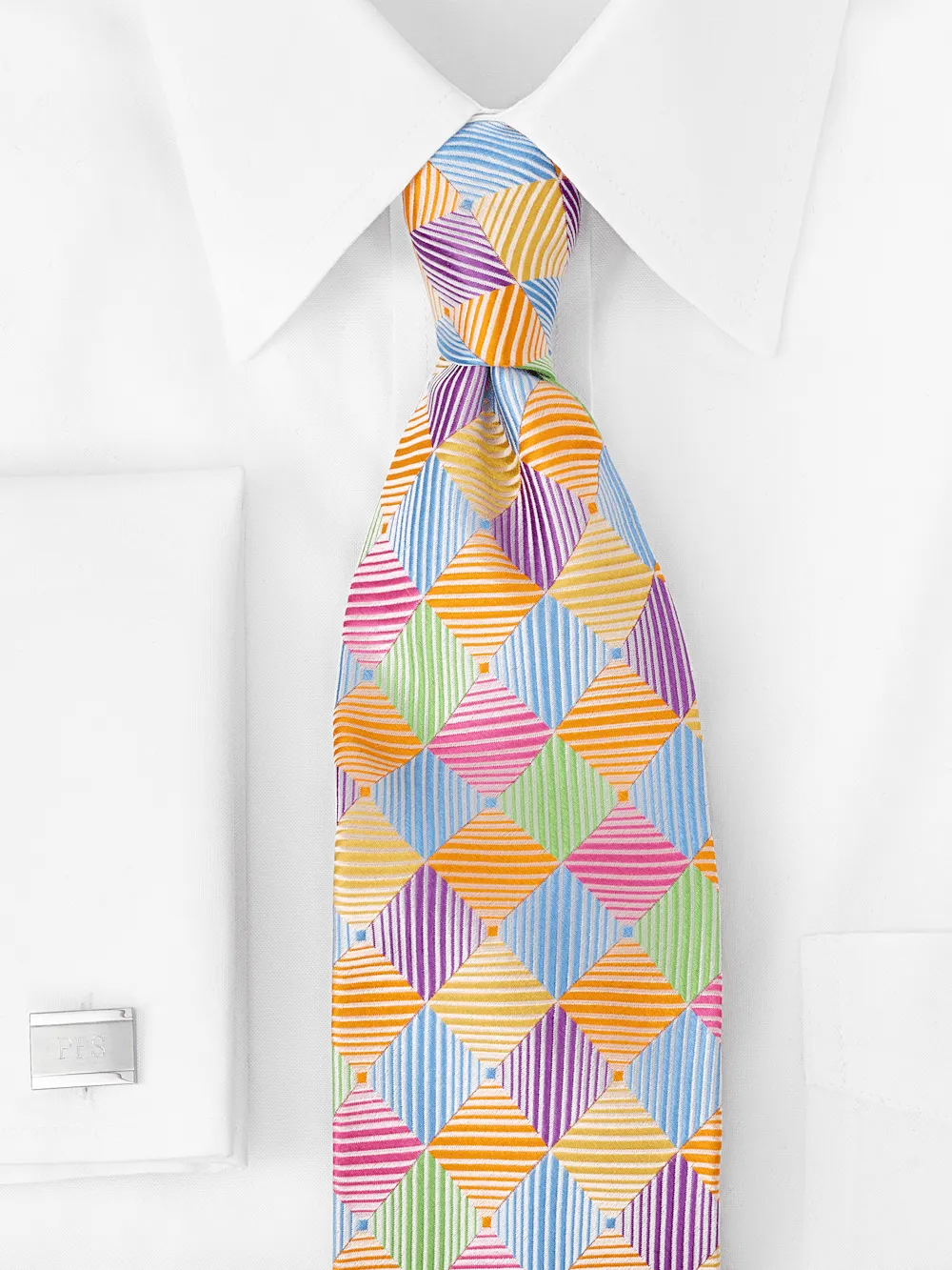 Geometric Woven Silk Tie - Multi
