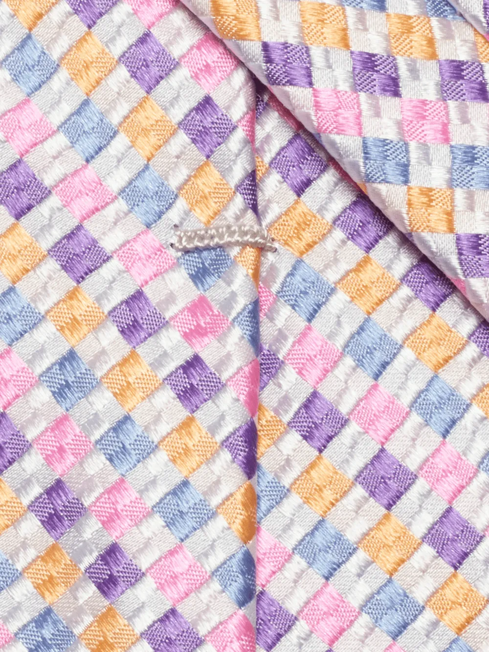 Geometric Woven Silk Tie - Purple Multi