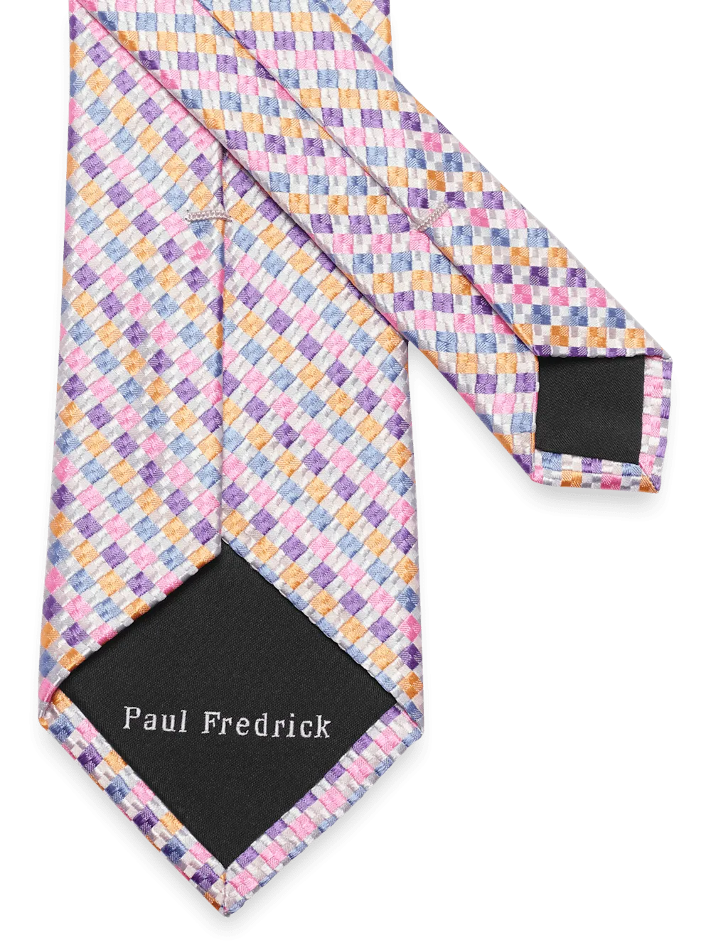 Geometric Woven Silk Tie - Purple Multi