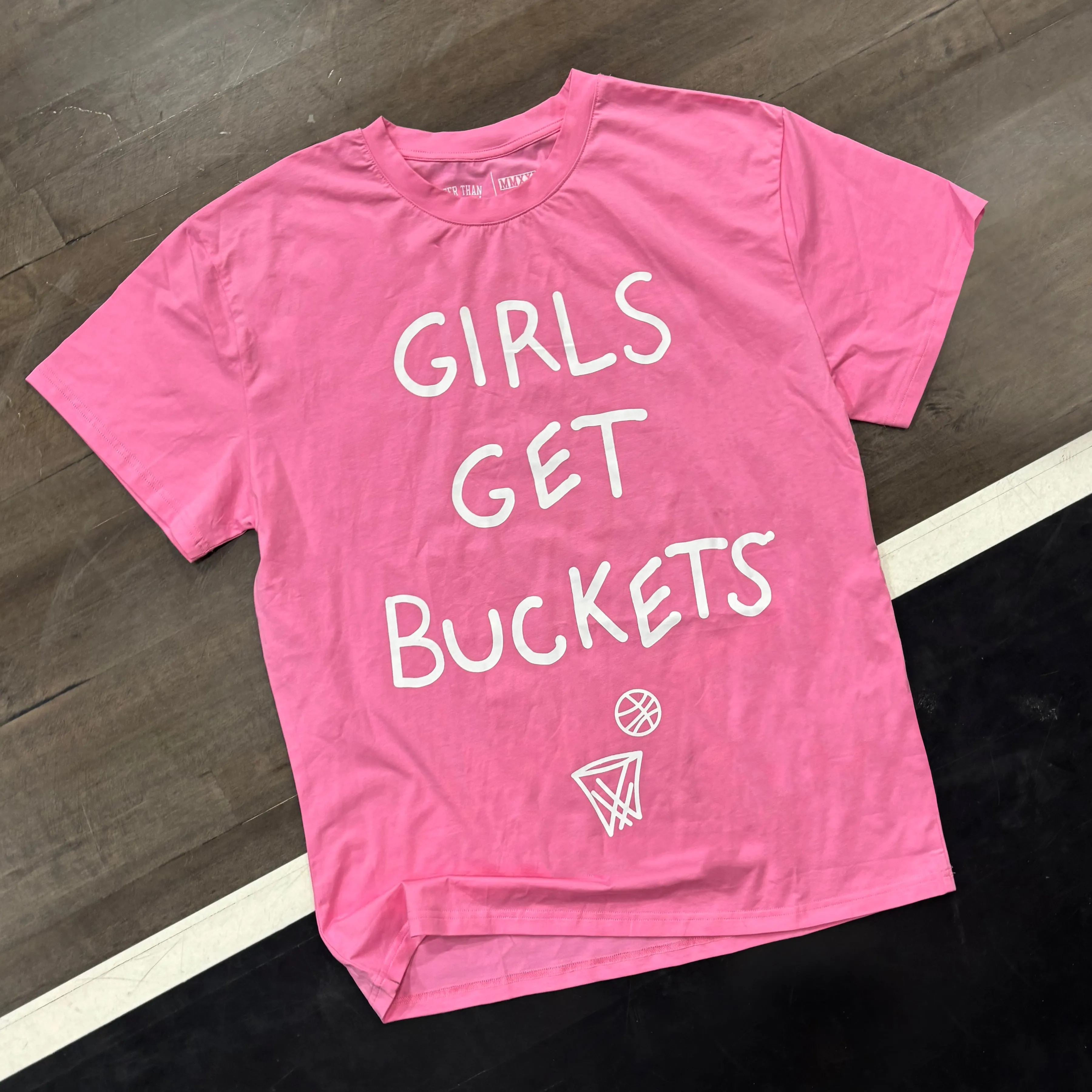 Girls Get Buckets - T-Shirt - Pink Bigger Than Basketball