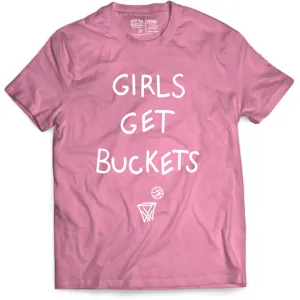 Girls Get Buckets - T-Shirt - Pink Bigger Than Basketball