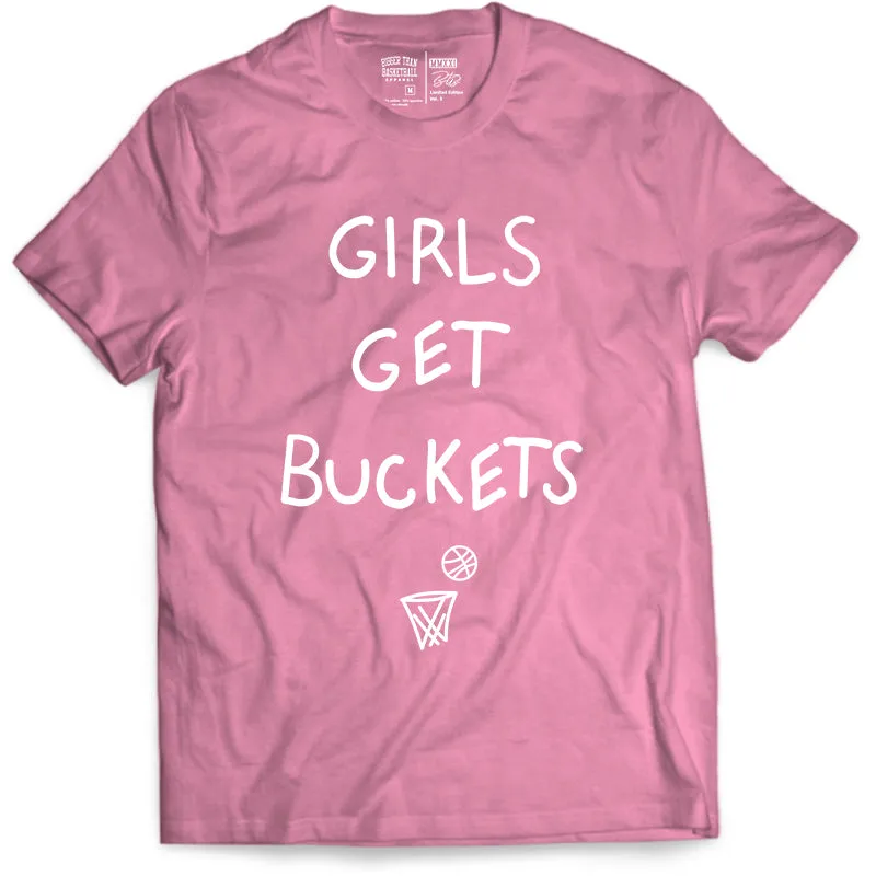 Girls Get Buckets - T-Shirt - Pink Bigger Than Basketball