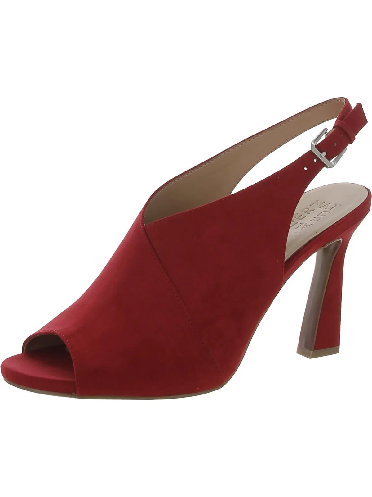 Harvel Womens Faux Leather Peep-Toe Slingback Sandals
