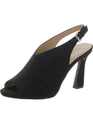 Harvel Womens Faux Leather Peep-Toe Slingback Sandals