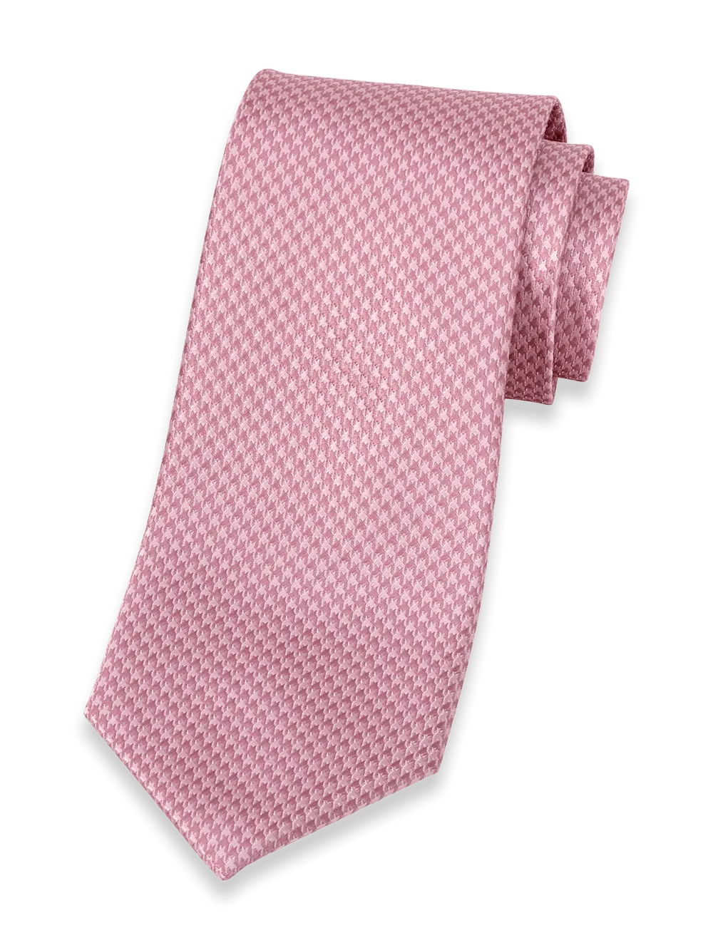 Houndstooth Woven Silk Tie - Pink