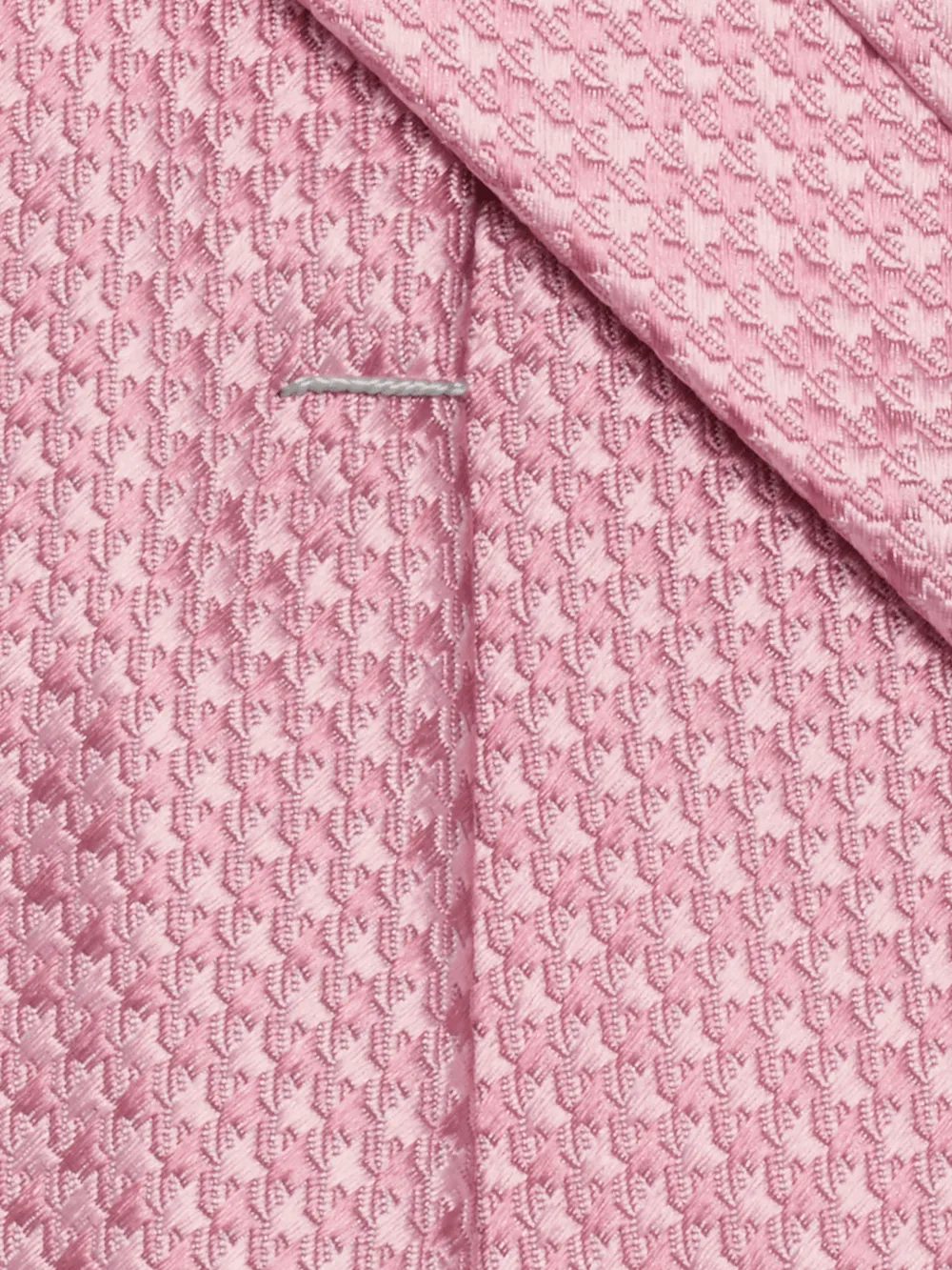 Houndstooth Woven Silk Tie - Pink