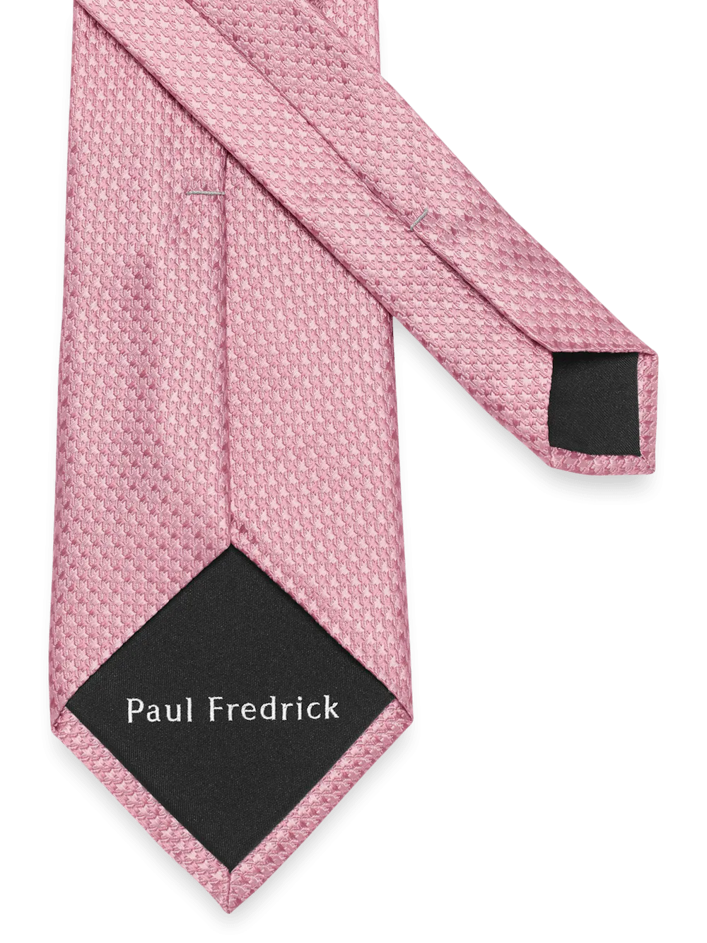 Houndstooth Woven Silk Tie - Pink