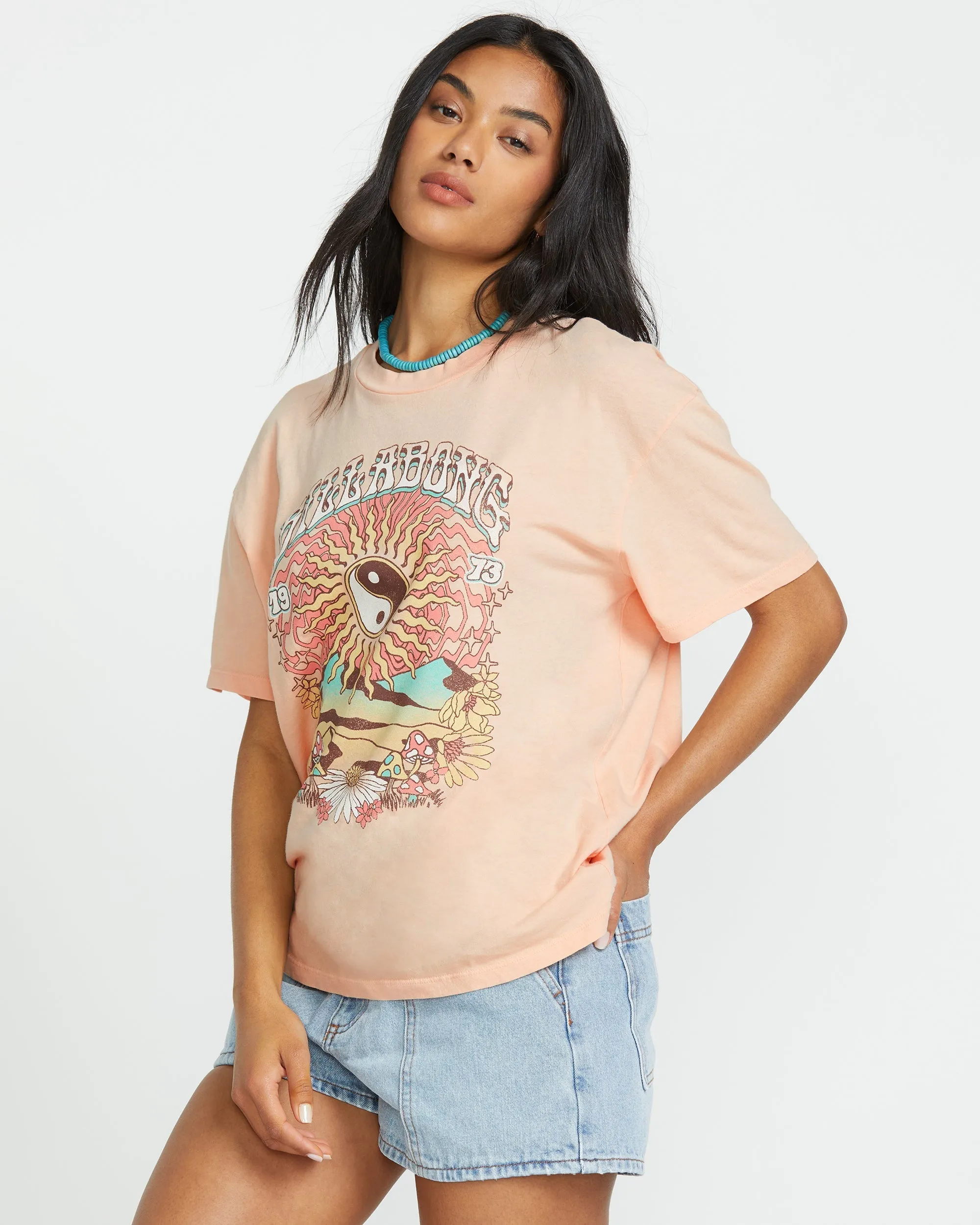 In The Balance Tee - Soft Peach Billabong