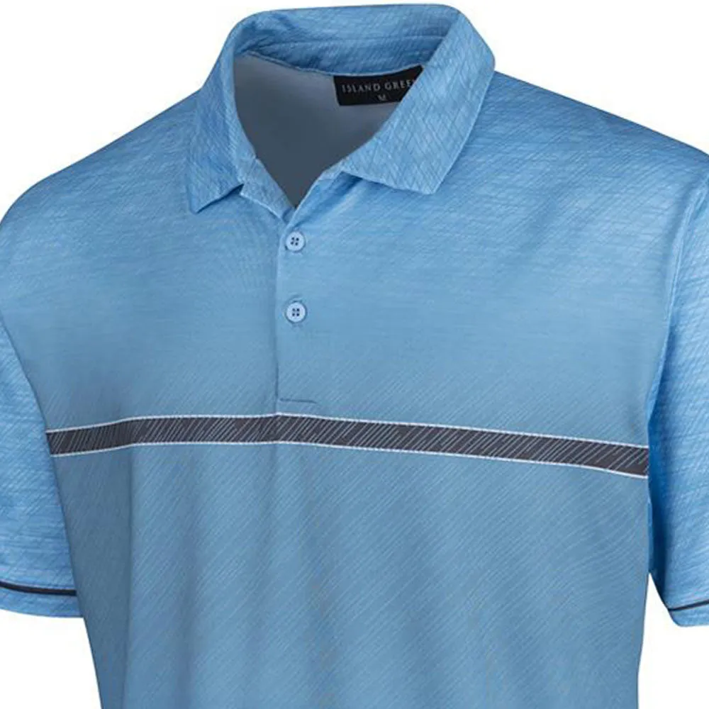 Island Green Gradient Print Polo Shirt - Aqua Marl